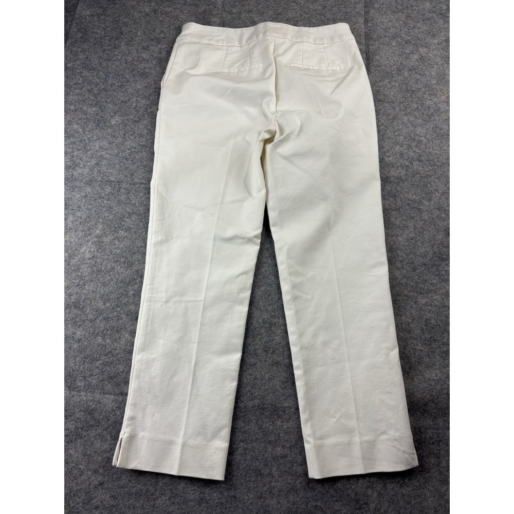 Boden Cropped White Straight Leg Chino Pants Sz 4P Petite Minimalist Coastal SEE - Picture 7 of 8
